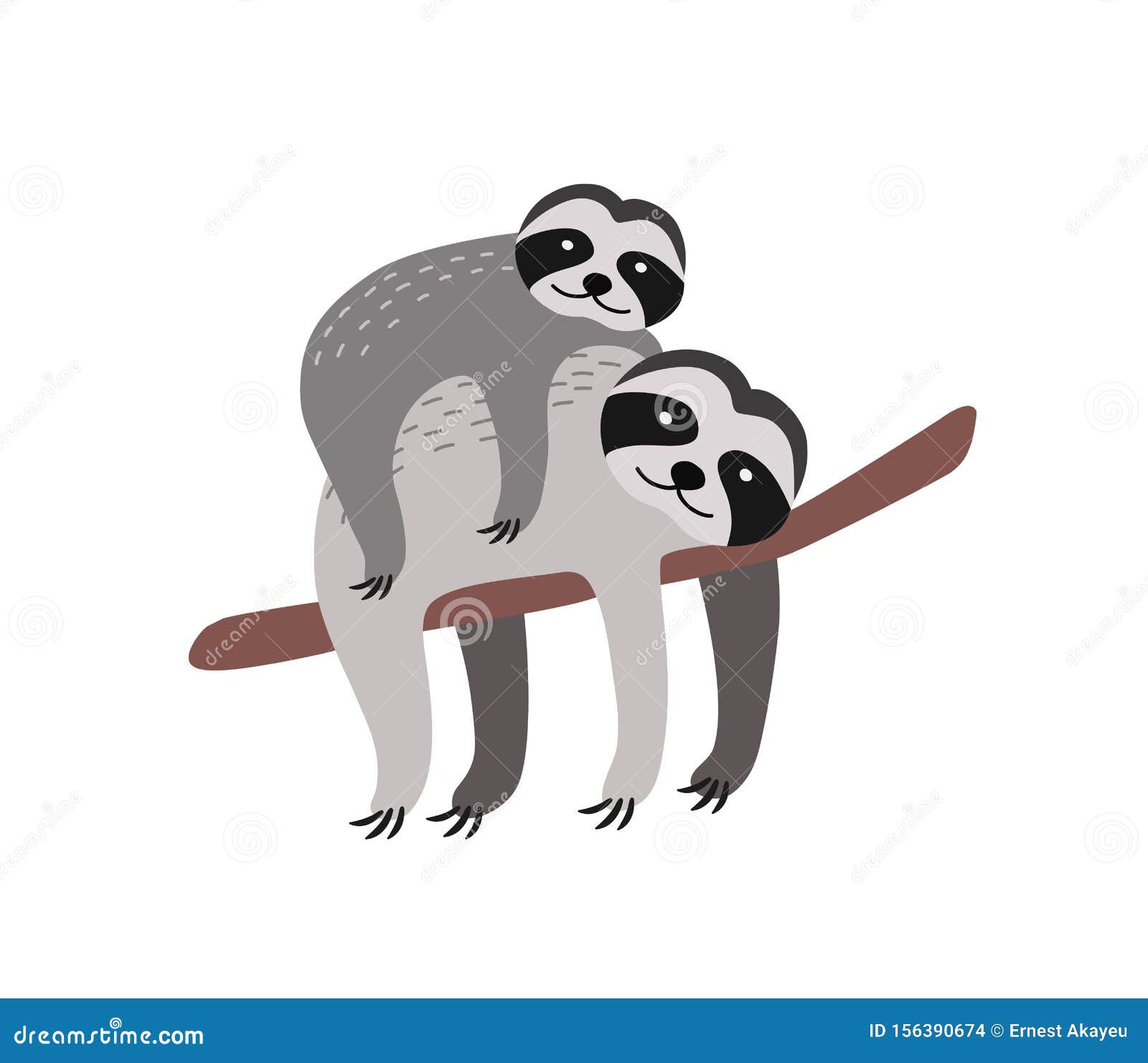 Sloth with Baby Resting on Tree Branch Isolated on White Background. Family of Cute Funny Wild Arboreal Animals Stock Vector - Illustration of lying, animal: 156390674 Sloth with Baby Resting on Tree Branch Isolated on White Background. Family of Cute Funny Wild Arboreal Animals Stock Vector - Illustration of lying, animal: 156390674