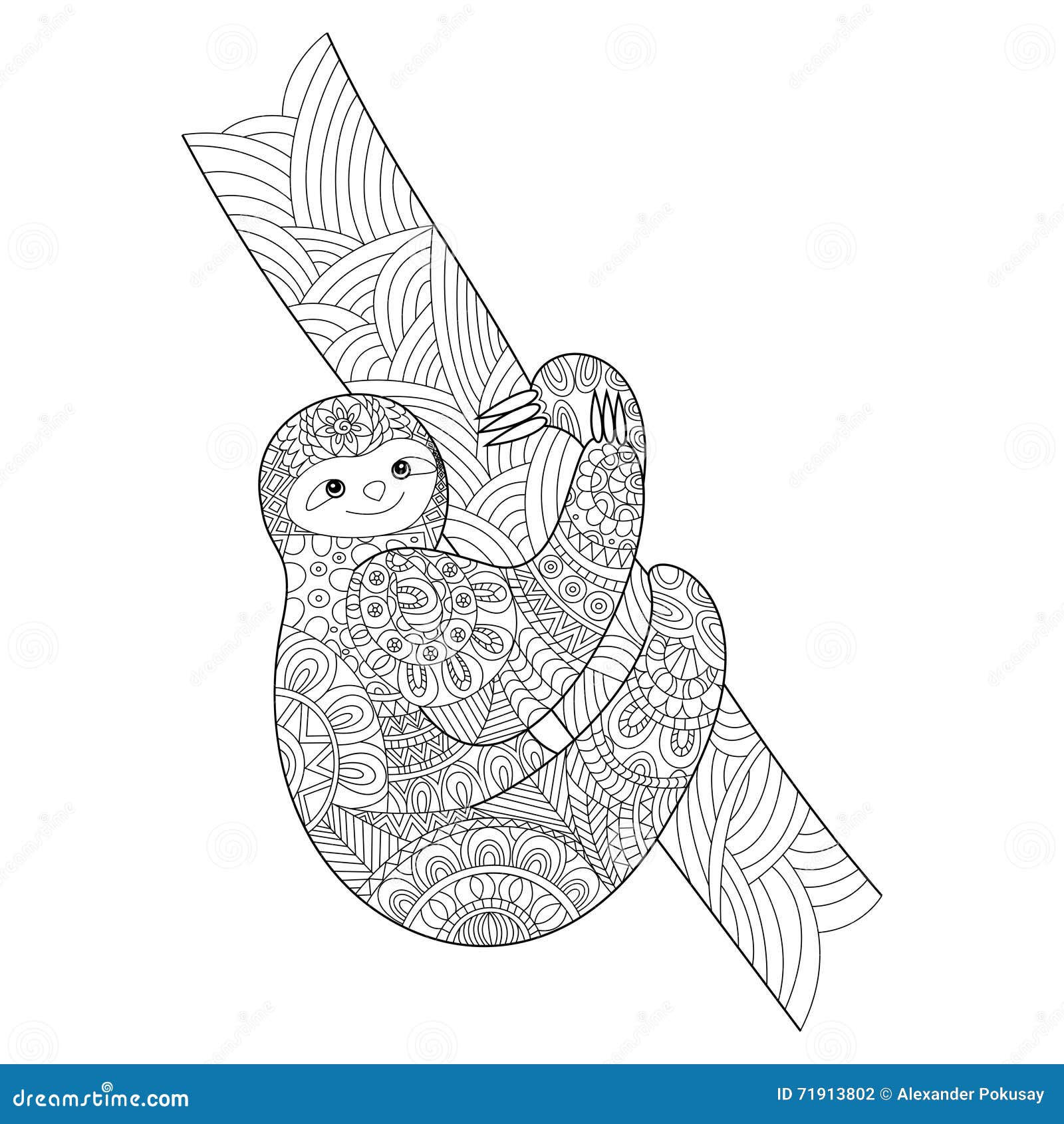 sketch sloth tattoo Vector Stock Coloring Vector Book Sloth Adults Image For sketch sloth tattoo Vector Stock Coloring Vector Book Sloth Adults Image For