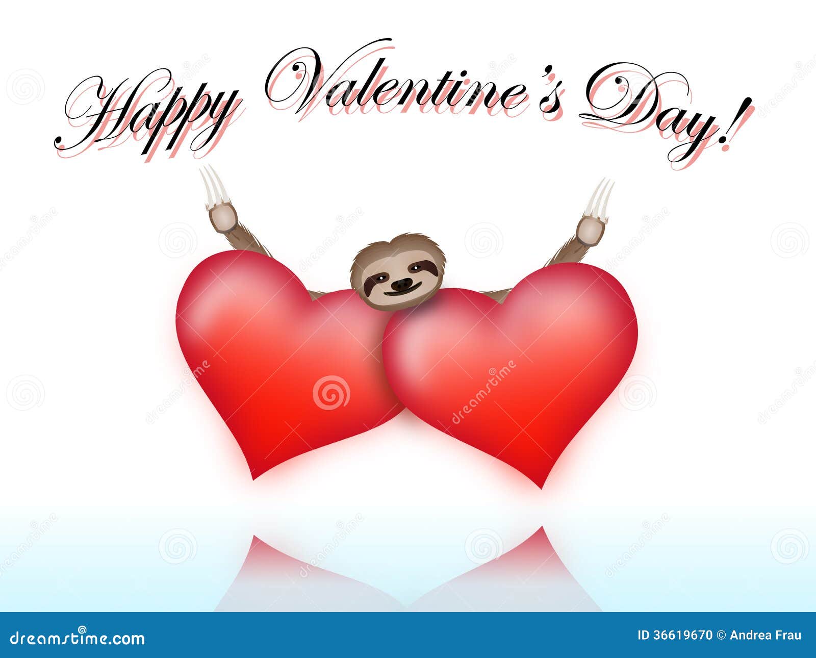 Sloth on Valentines Day stock illustration. Illustration of intimate - 36619670