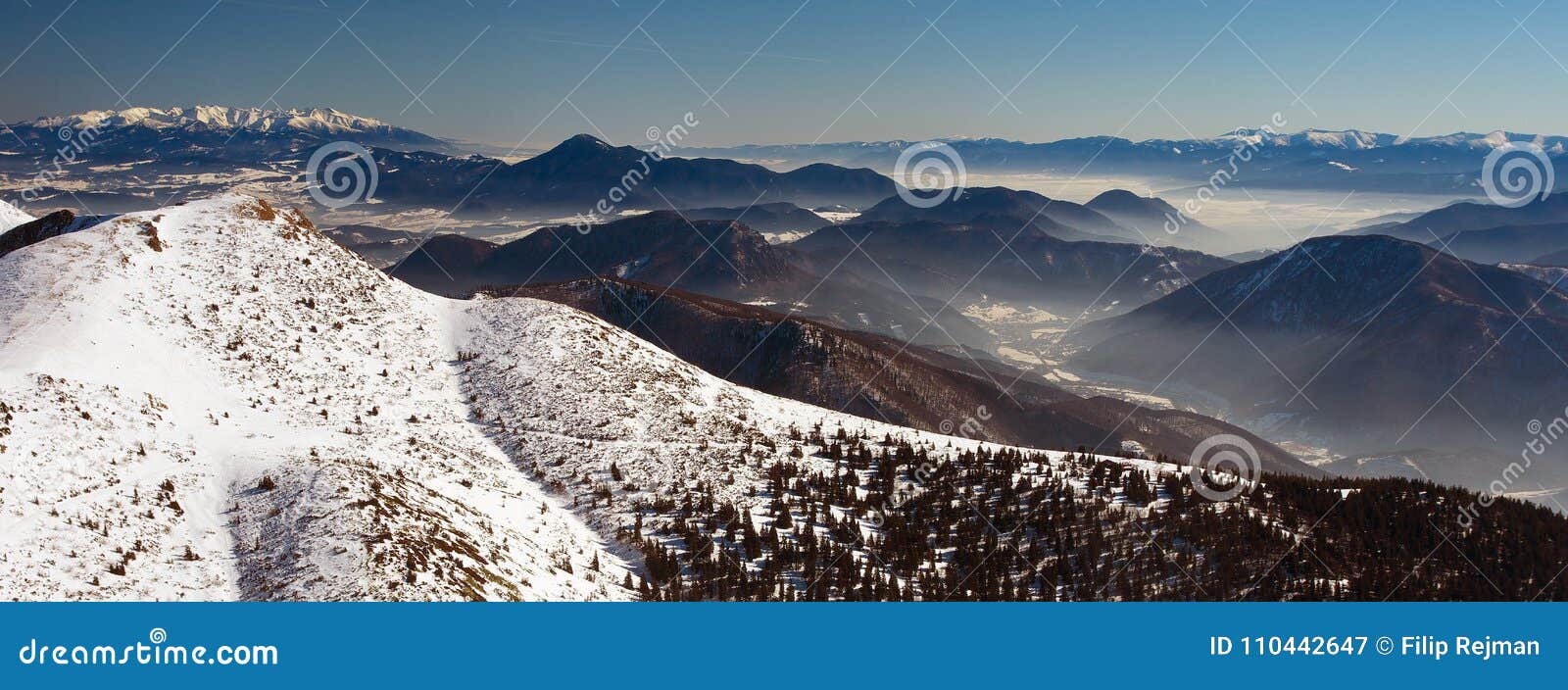slovak landscape in winter, panorama