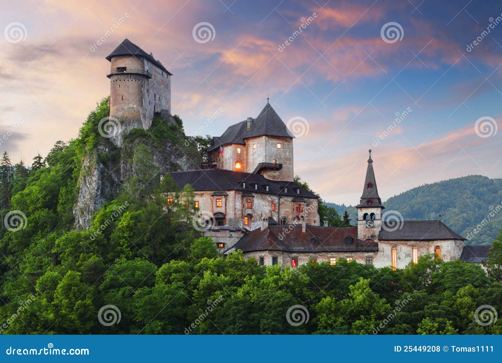 slovakia castle at sunset - oravsky hrad