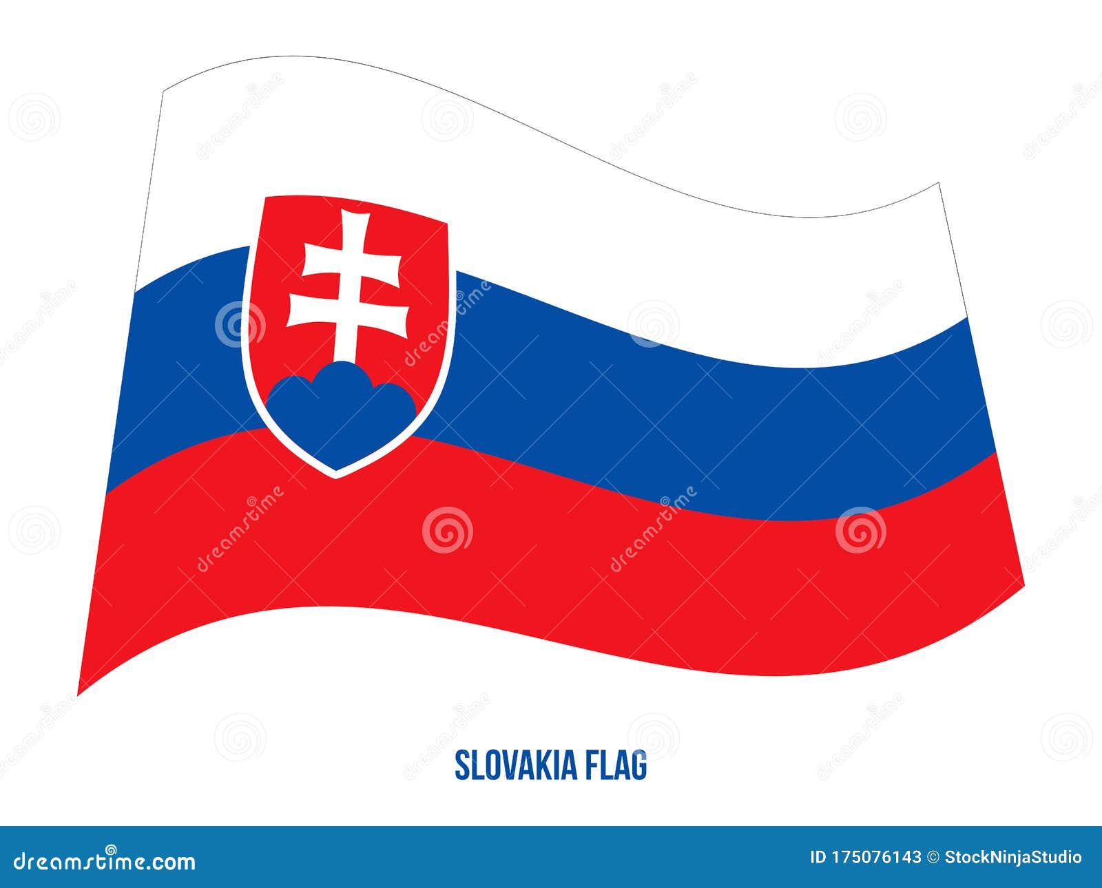 Slovakia Flag Waving Vector Illustration On White Background Slovakia National Flag Stock Vector Illustration Of Independence Patriotism 175076143