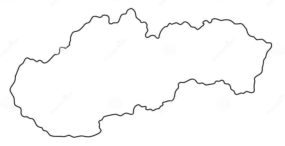 Slovakia Map Outline Vector Illustration Stock Vector - Illustration of ...