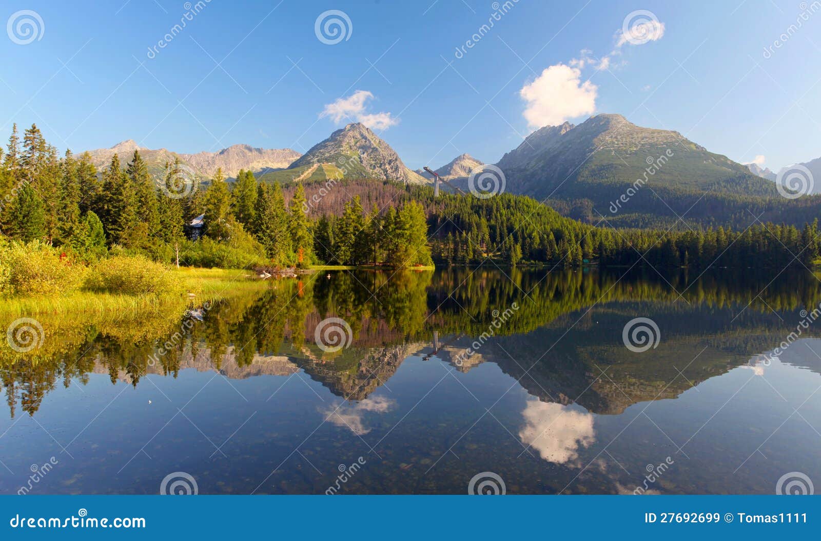 Slovakia Mountain Lake In Tatra Strbske Pleso Stock Image Image Of