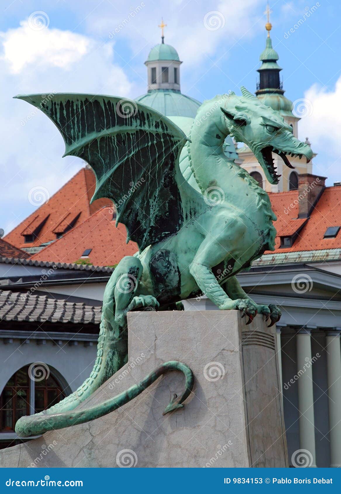 slovenia ljubljana dragon at zmajski most