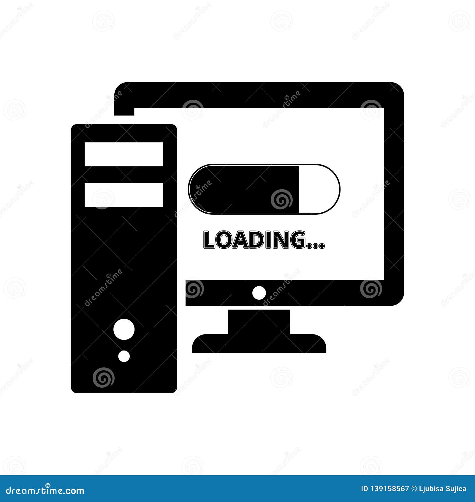 Slow Computer Icon Slow Connection Sign Loading Icon Stock