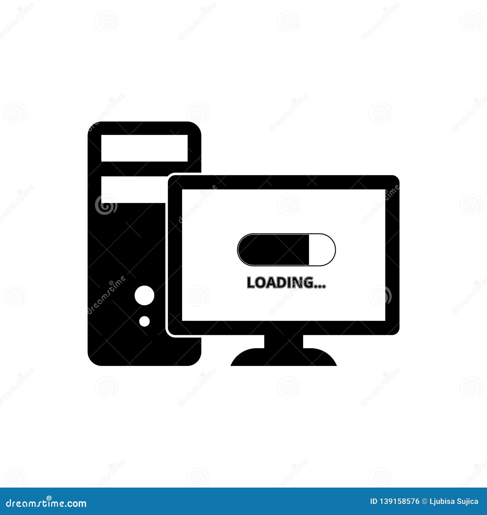 Slow computer icon slow connection sign loading icon stock vector