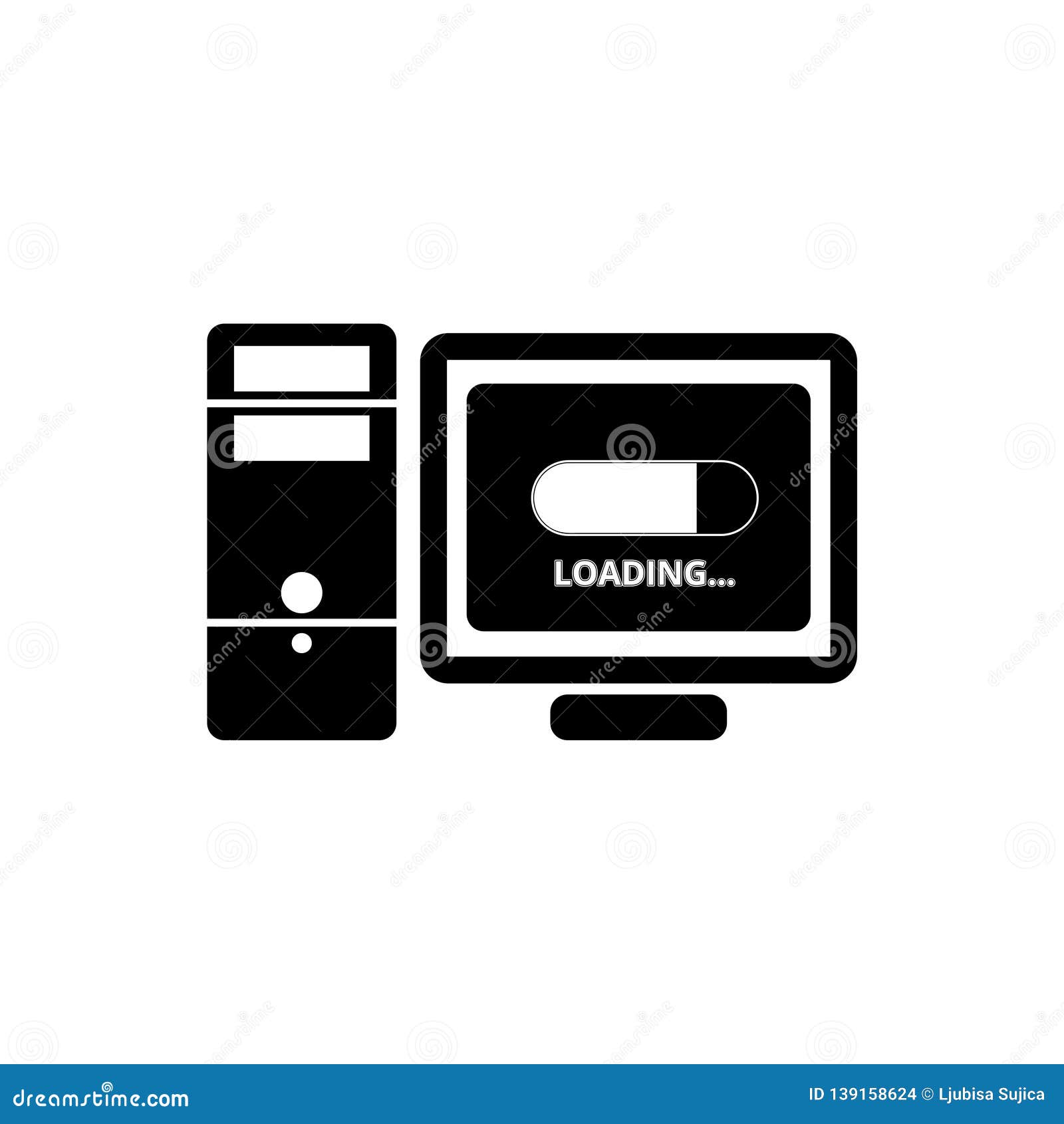 Slow computer icon slow connection sign loading icon stock
