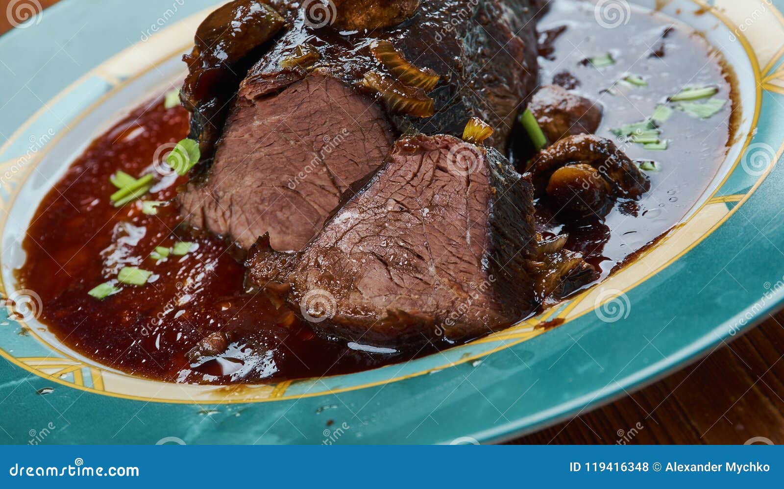 Balsamic Glazed Roast Beef stock photo. Image of meal 119416348