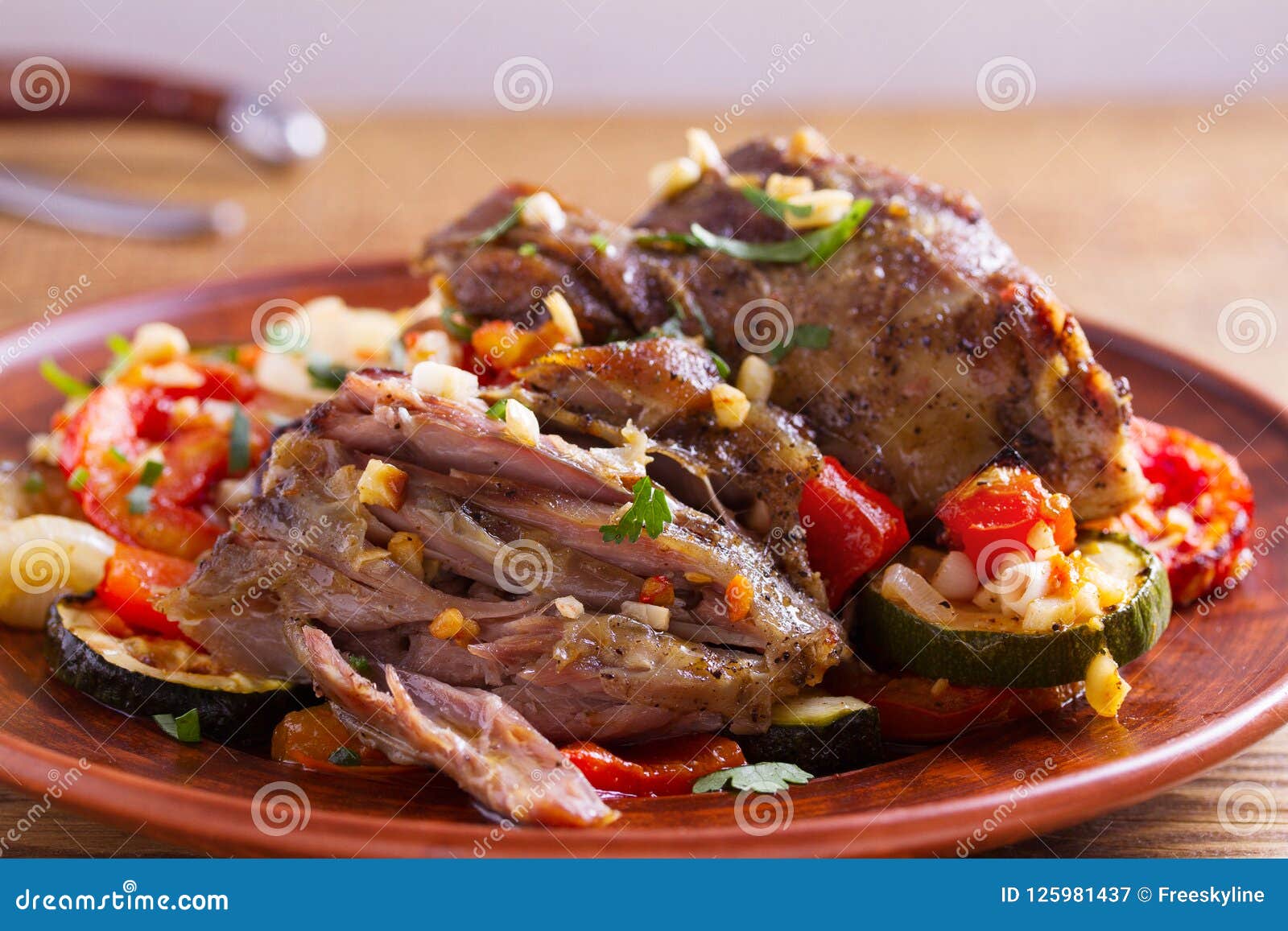 Slow Cooker Lamb with Vegetables and Garlic. Stock Image Image of