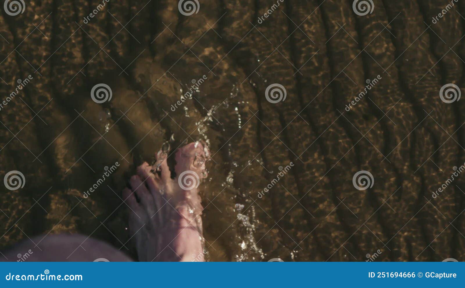 Slow Motion Pov View Man Walking Barefoot In Shallow Water On Beach Stock Footage Video Of