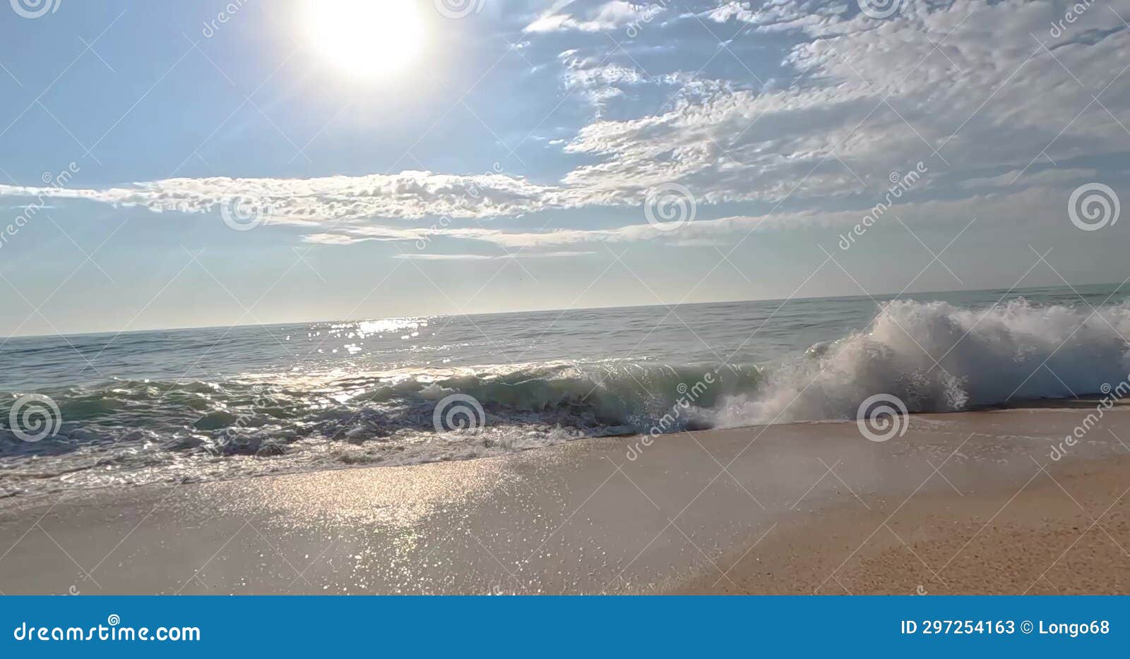 Slowmotion Video of a Surf on a Sandy Beach during the Day Stock Video