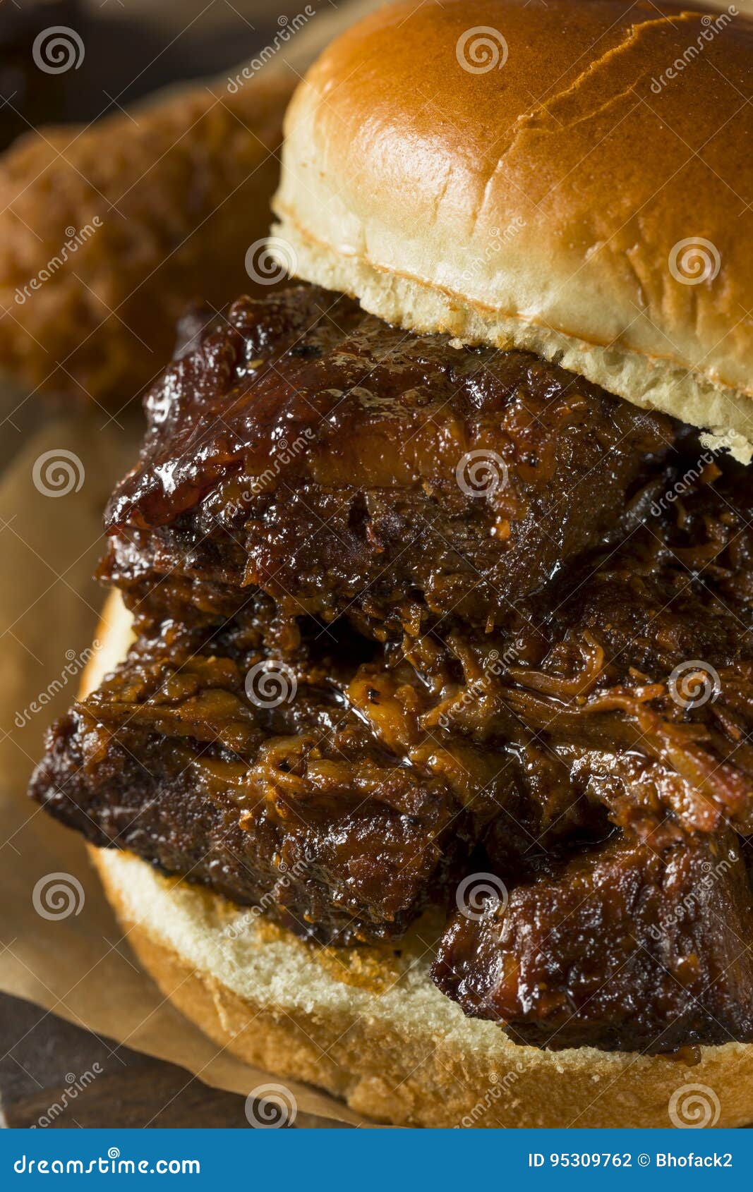 Slow Smoked Brisket Burnt Ends Sandwich Stock Photo Image of ends