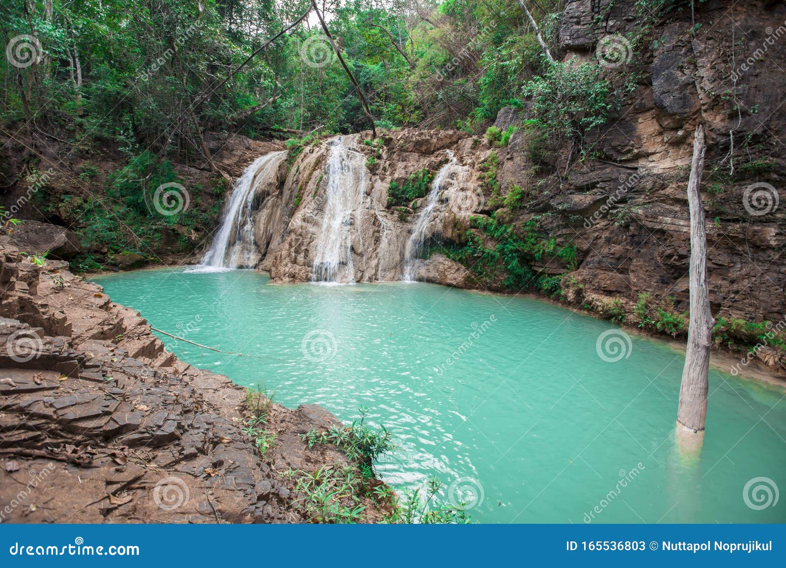 slow speed shutter of ko luang waterfall, mae ping national park, lum phun, thailand