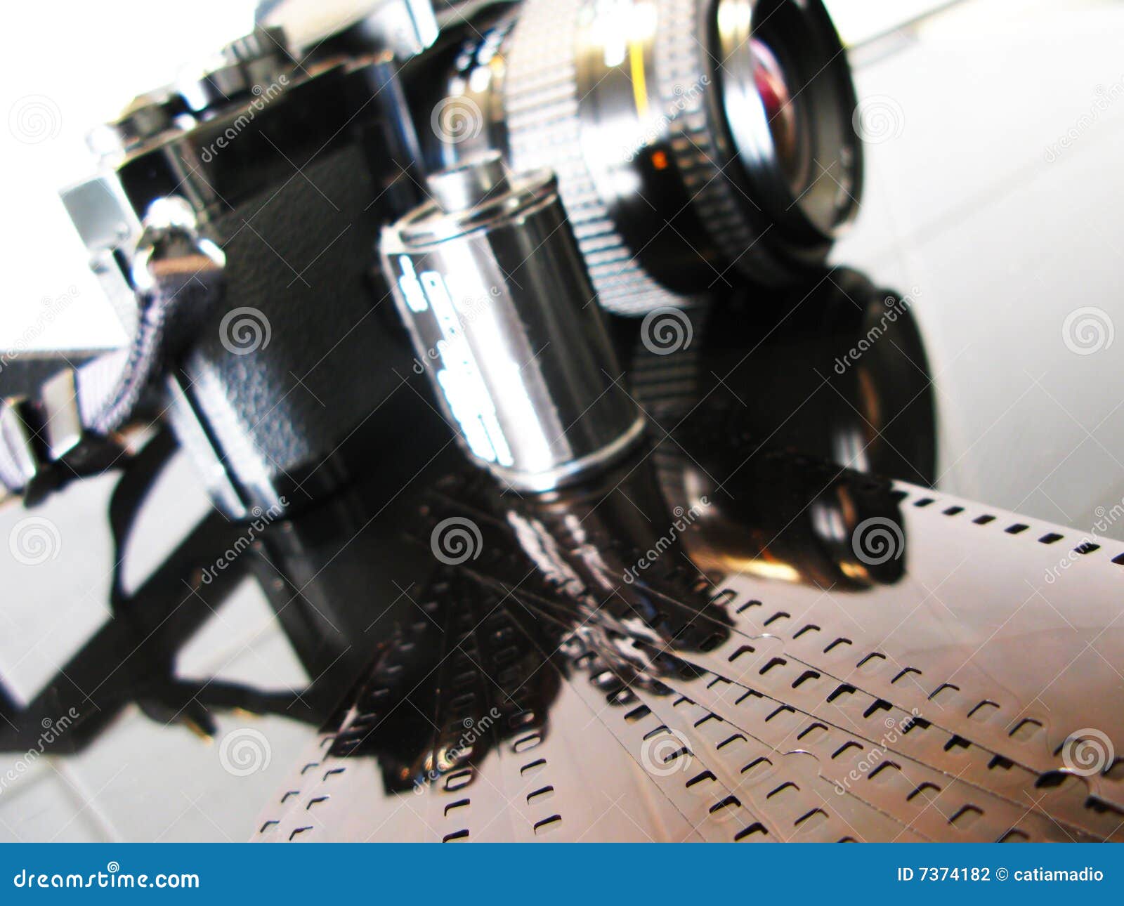 SLR camera and film stock photo. Image of mirror, camera 7374182