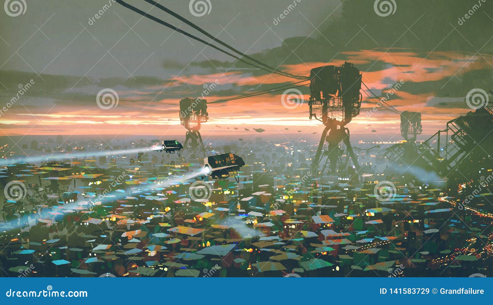 slum city in futuristic world