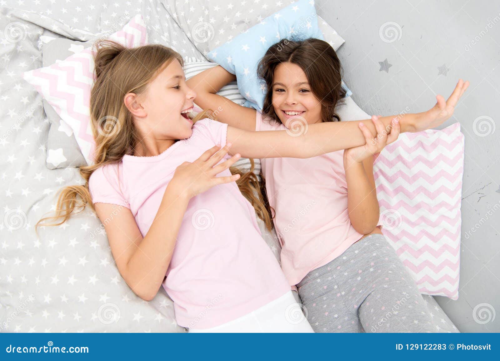 Slumber Party Concept Girls Just Want To Have Fun Invite Friend For Sleepover Best Friends