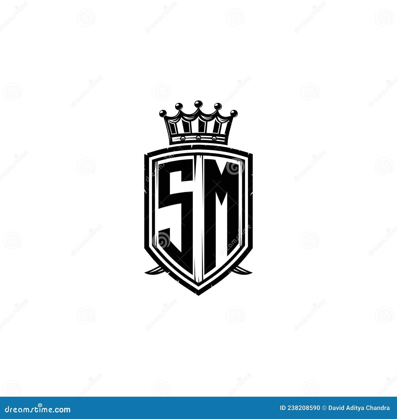 Sm logo monogram emblem style with crown shape Vector Image