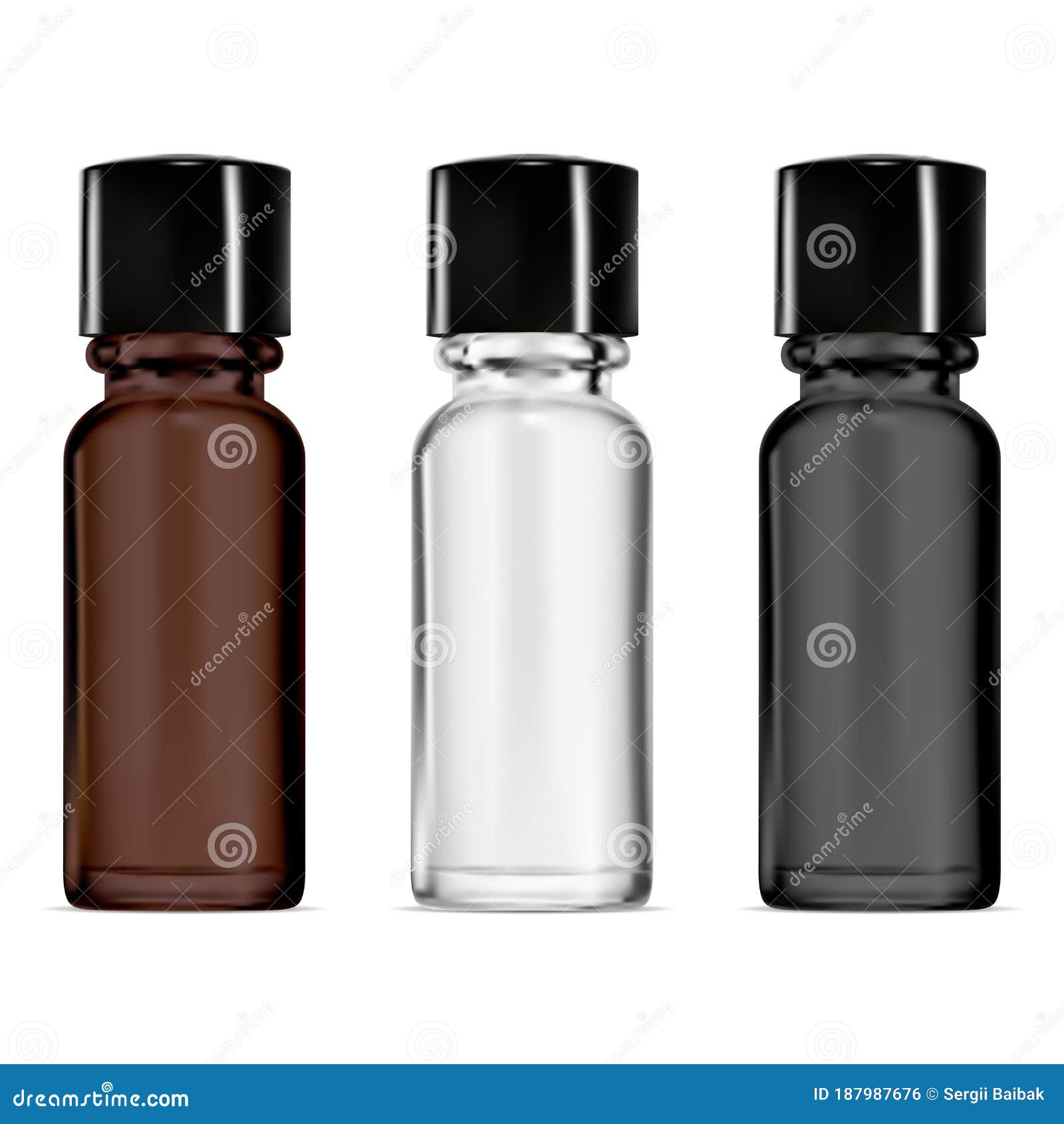 Download Smal Glass Vial. Dropper Bottle Mockup. Serum Set Stock Vector - Illustration of drug, brown ...