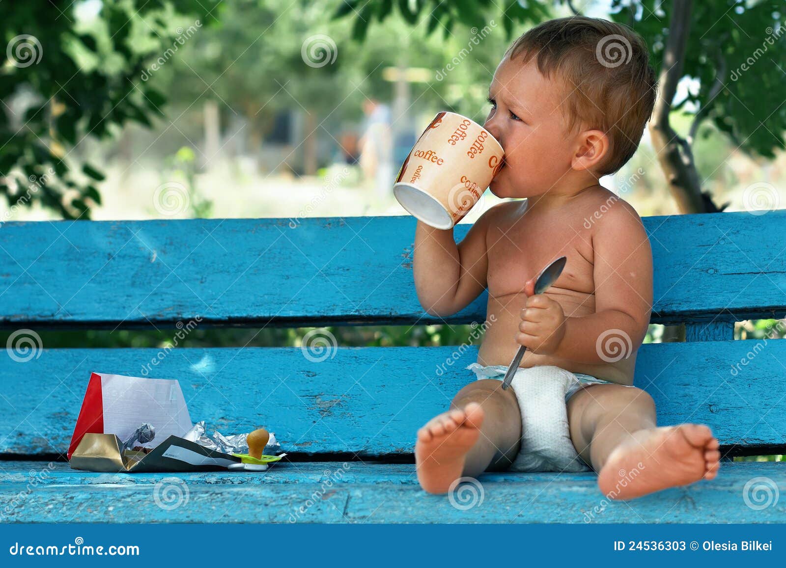 Small Baby Boy Drinking Coffee with Chocolate Stock Image Image of lifestyle, leisure 24536303