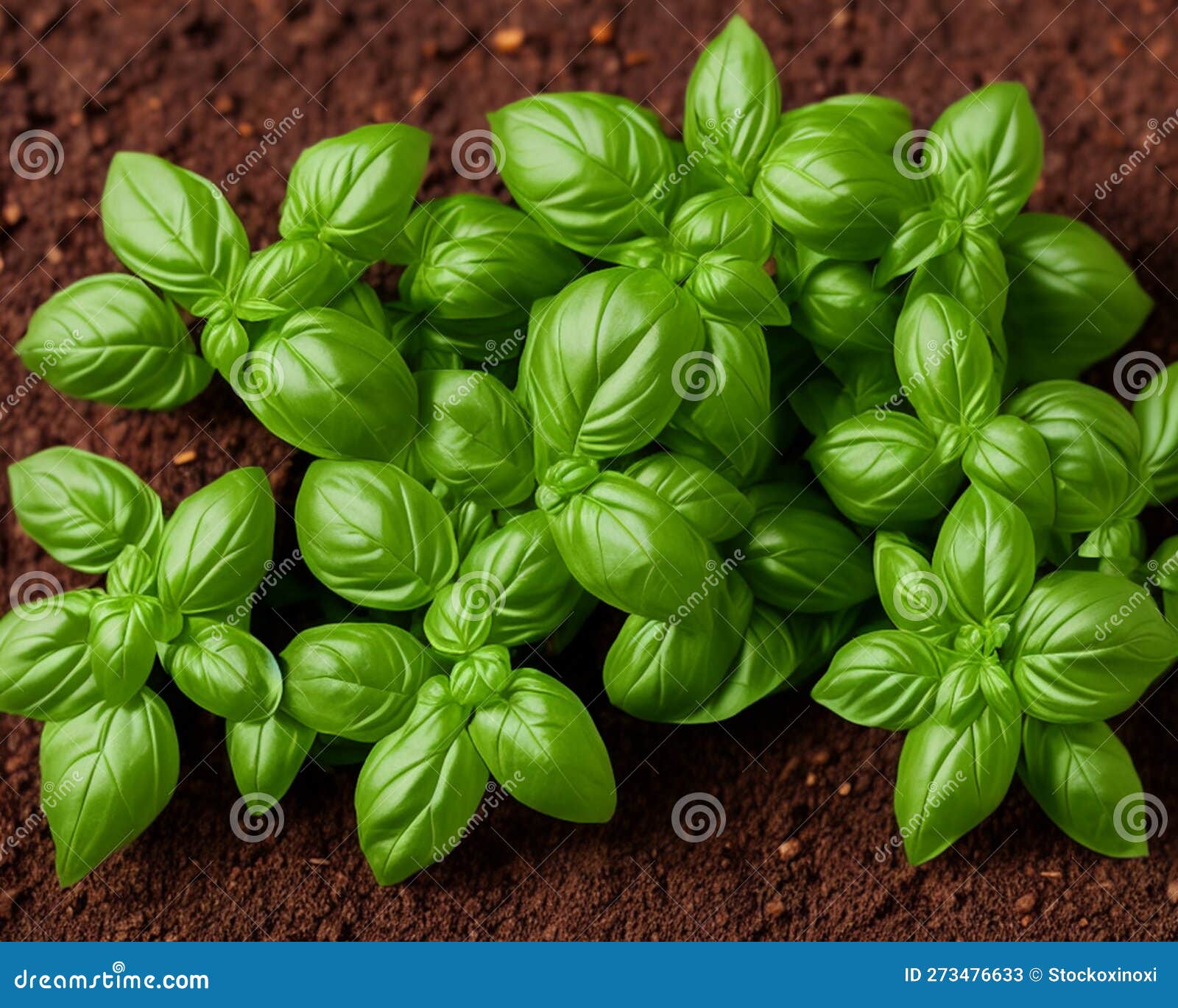 Small Basil Plants in the Garden Basil Herb Field Generative AI