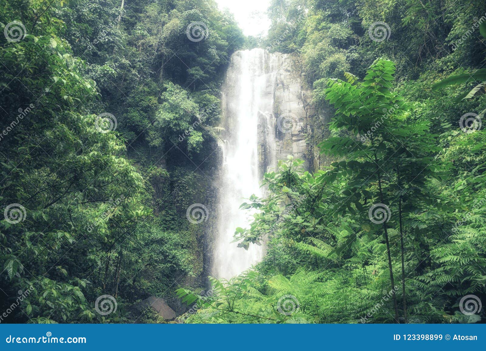 a small and beautifull tomohon selatan waterfall in sulawesi, ma