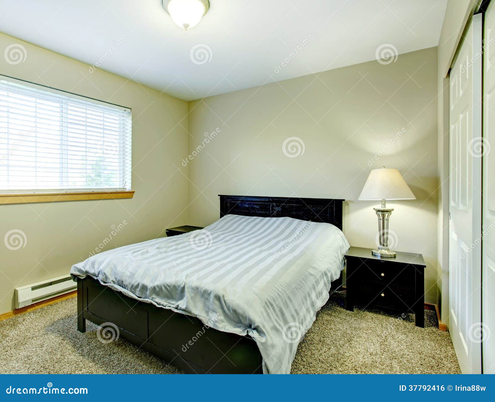 Small Bedroom With Black Furniture Stock Photo Image Of House