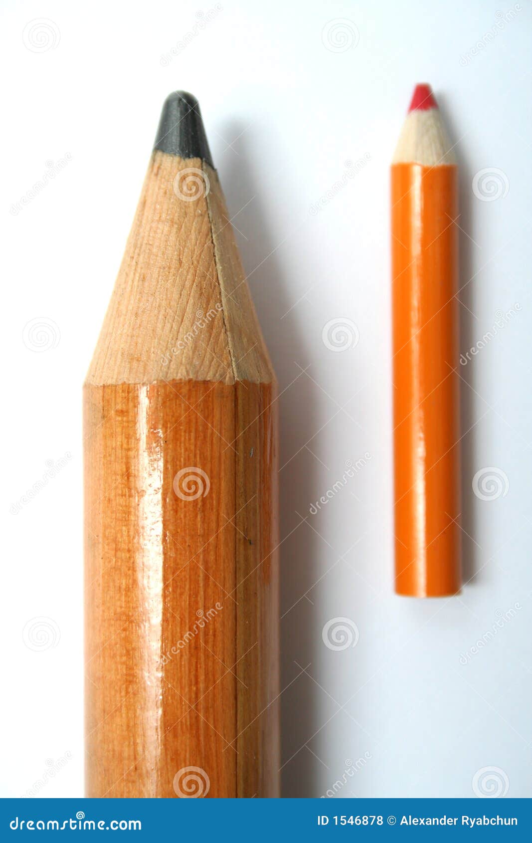 Small and Big Pencils Laying beside in Parallel Stock Photo Image of