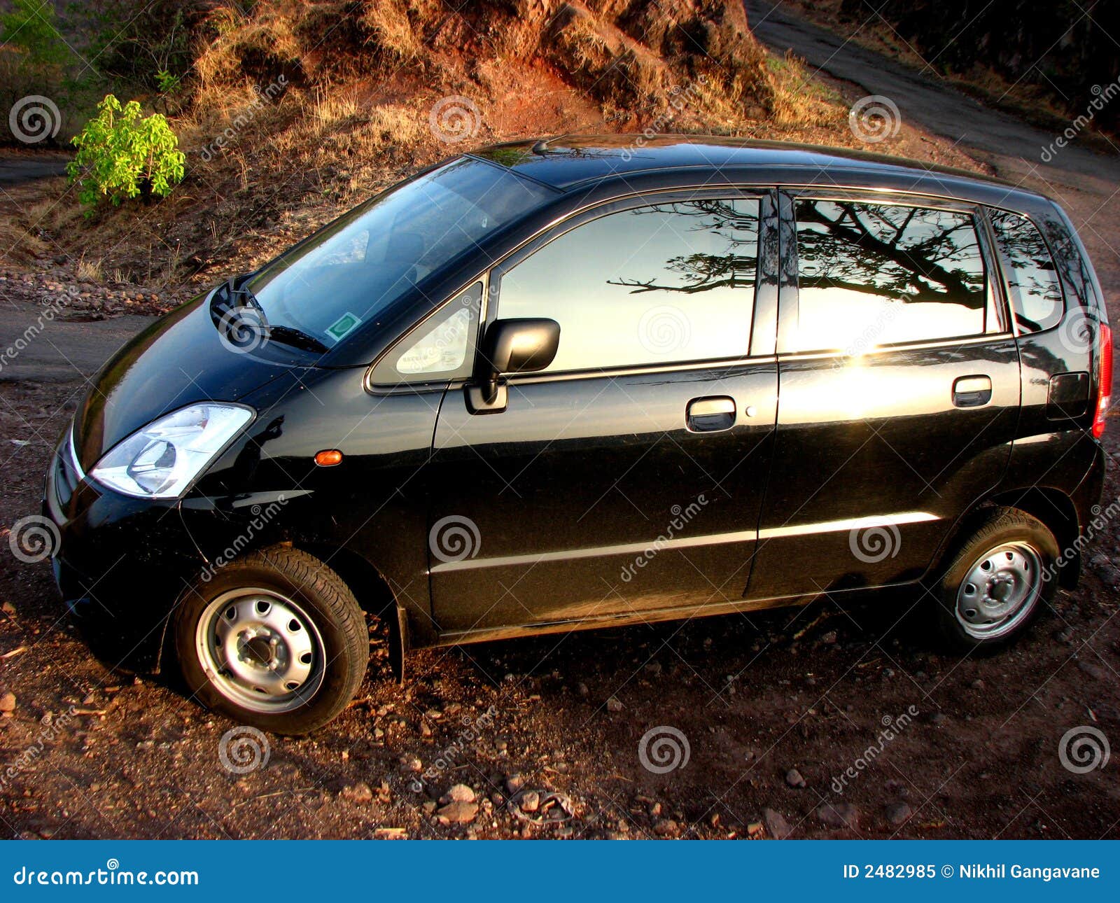 Small Black Car stock image. Image of sporty, deserted 2482985