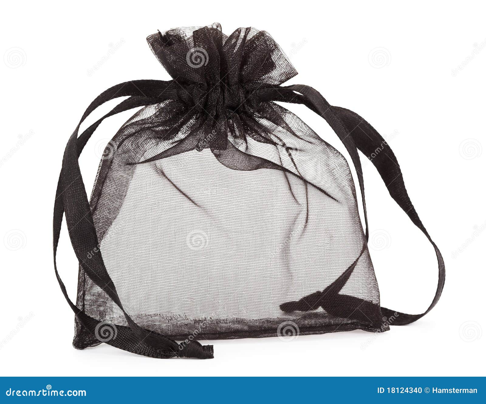 Small Black Gauze Present Bag Stock Photo Image of packing, black