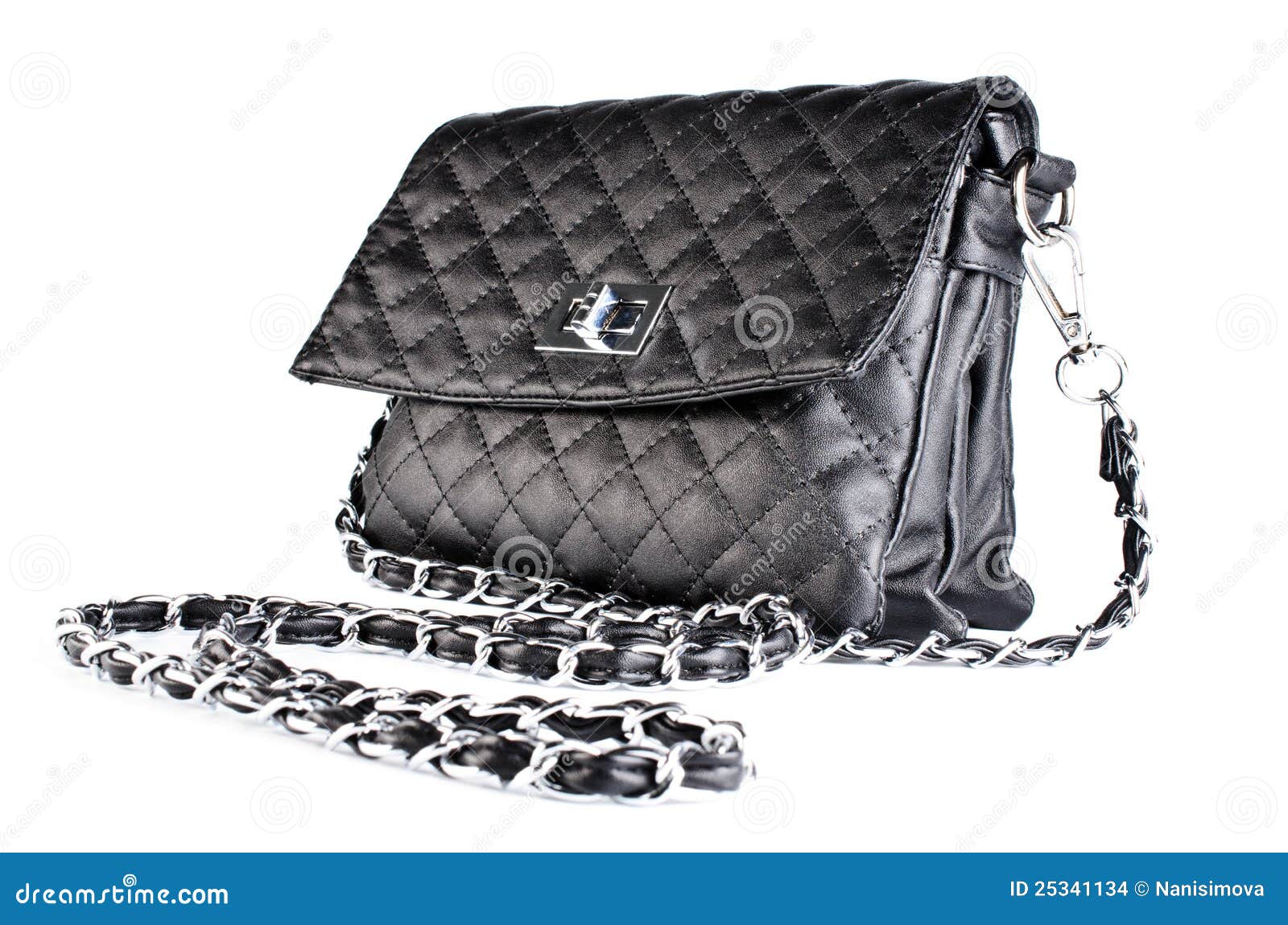 Small Black Quilted Bag Ladies Stock Photo Image of black, fashion