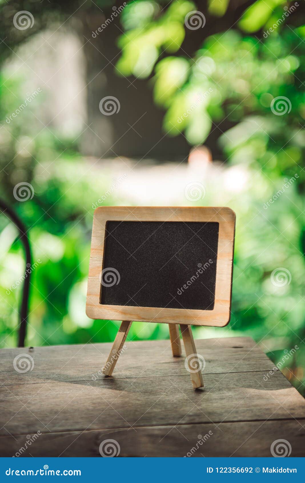 Small Blackboard with Large Space for Your Copy Text Stock Photo