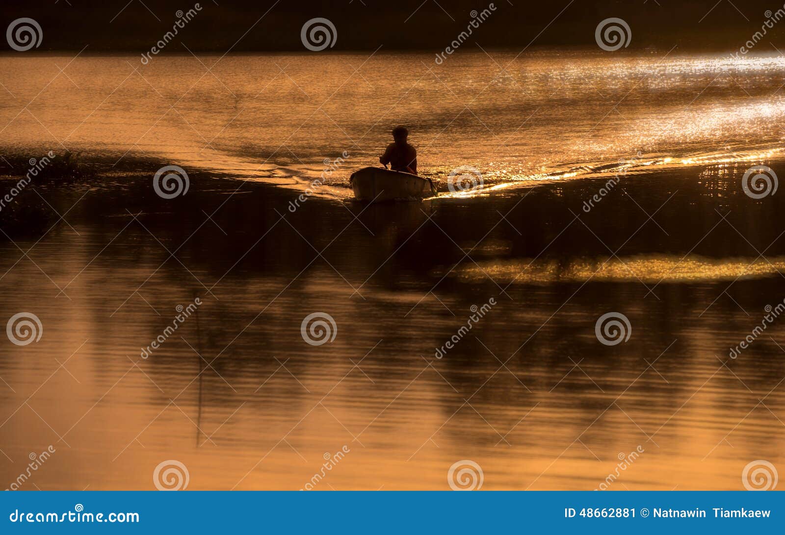 Small boat in the big sea stock image. Image of small 48662881