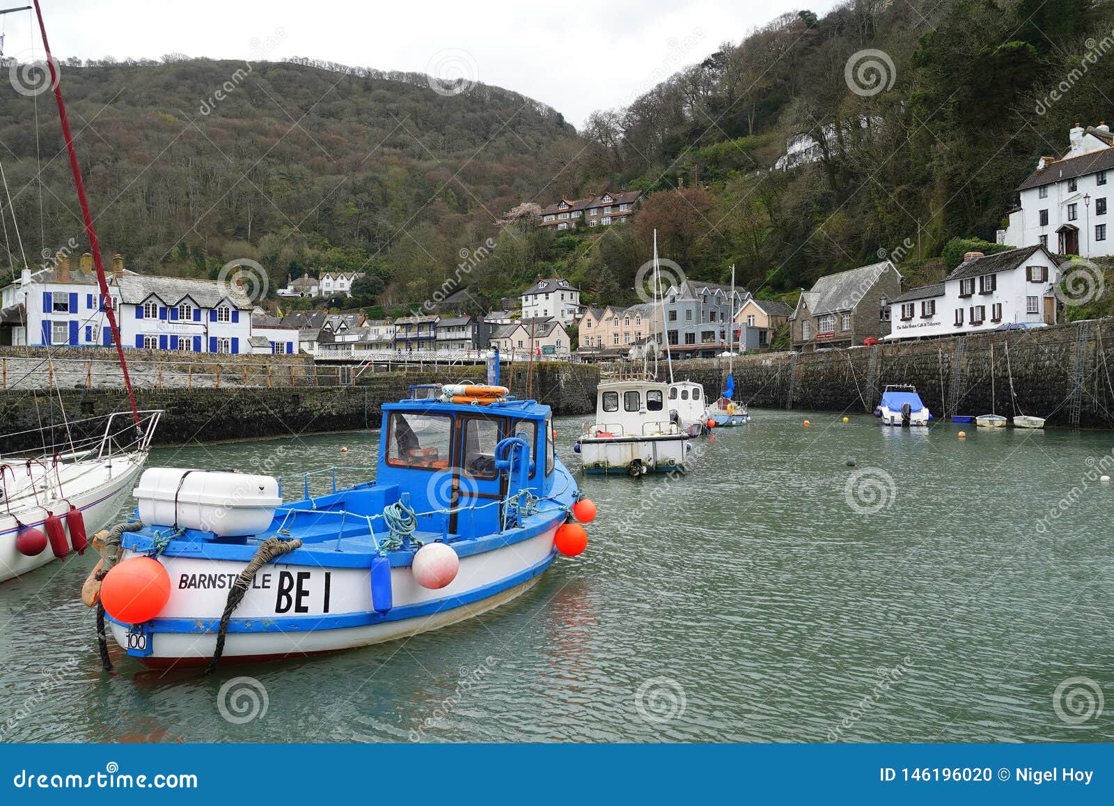 Small English Harbour And Fishing Boats Editorial Image Image Of