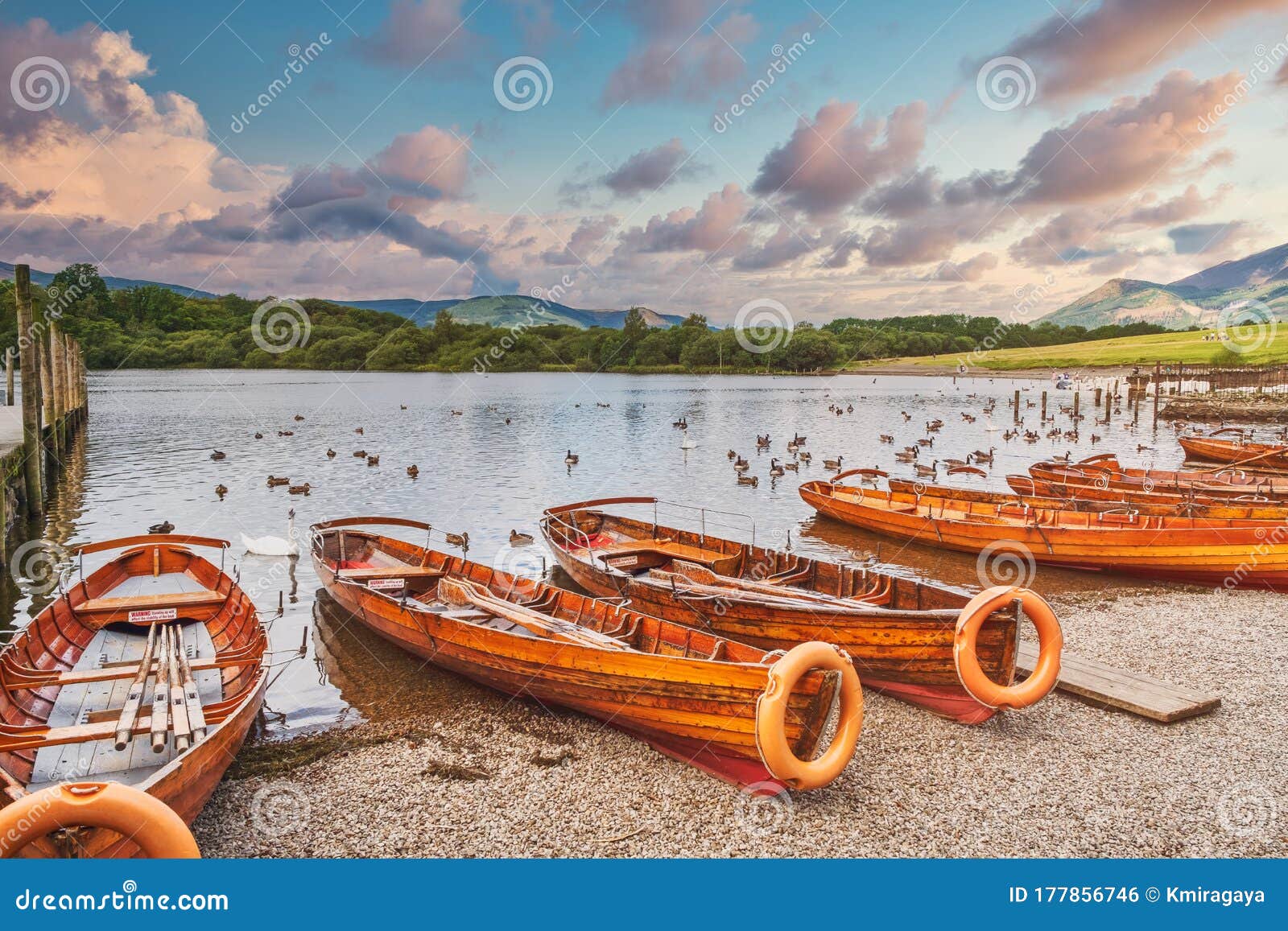 Small Boats at Lake Windermere in the Lake District in England Stock Photo Image of europe
