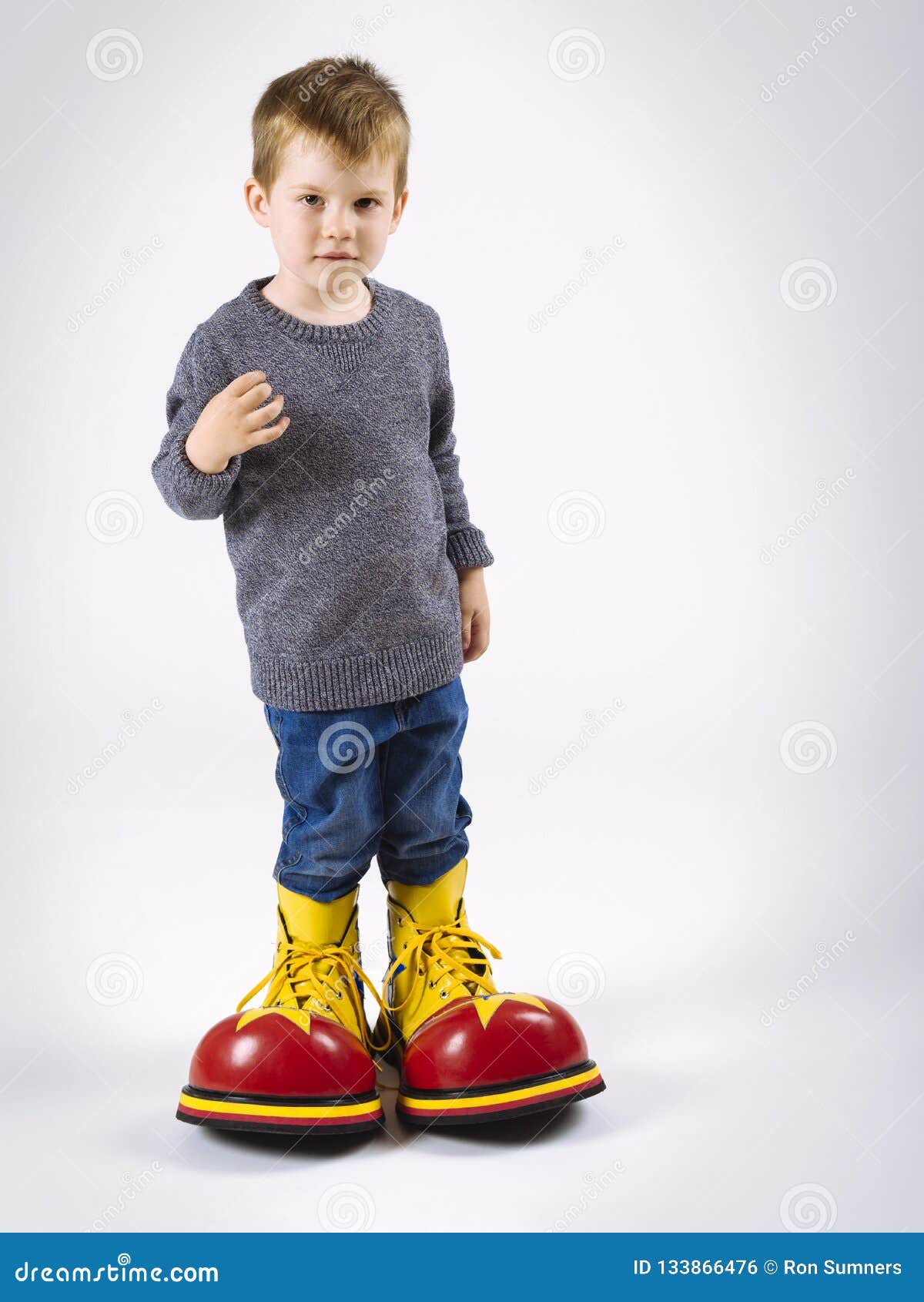 pawn Saturate surprise Small Boy with Big Clown Shoes Stock Photo - Image of cute, large: 133866476