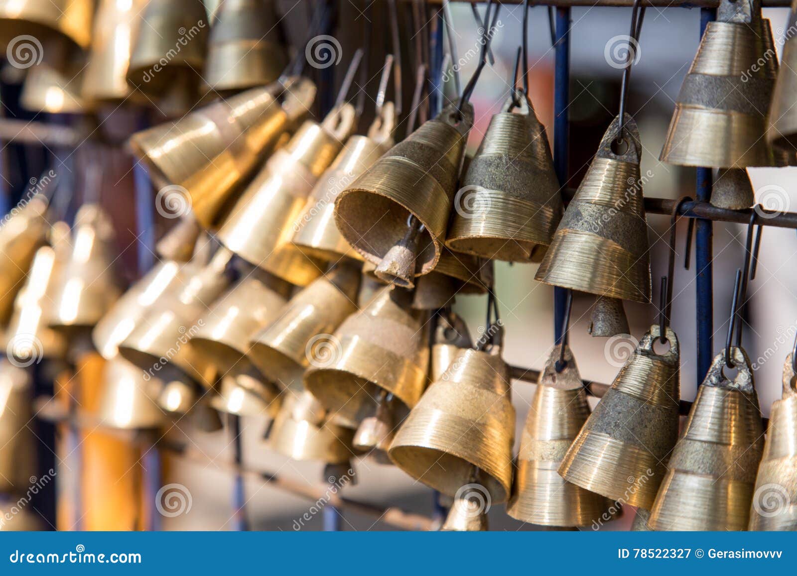 Small brass bells stock image. Image of sound, small 78522327