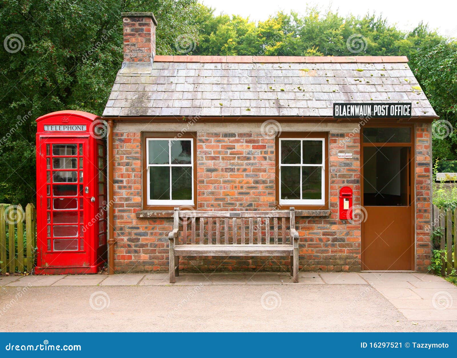 Small brick building stock image. Image of chimney, door ...