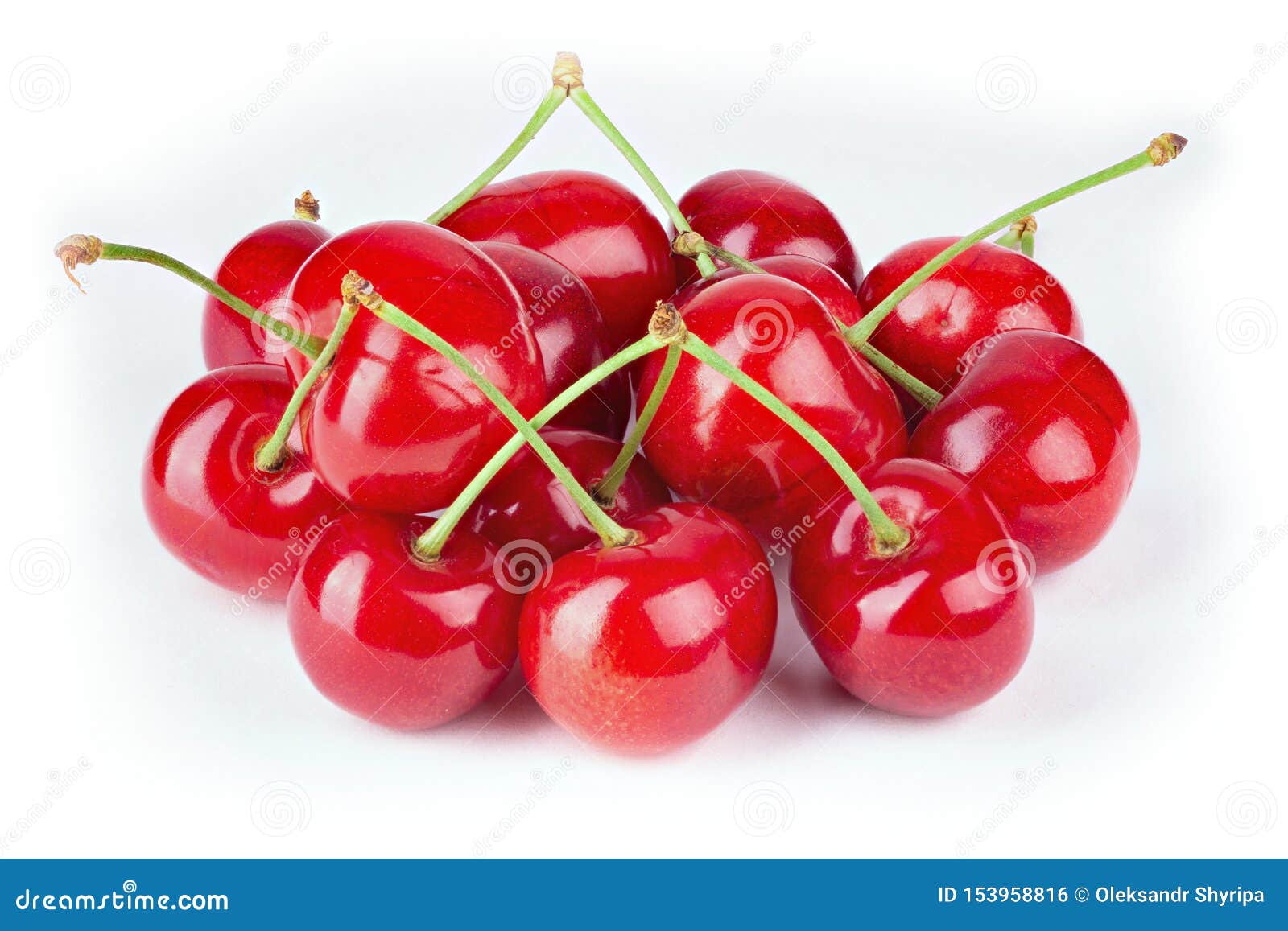 A Bunch of Sweet Cherries Isolated Stock Photo - Image of health ...