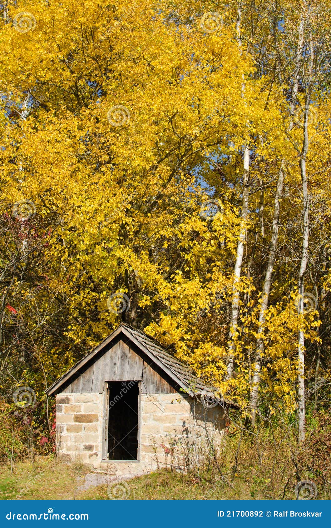 Small Cabin in Natural Bridge State Park, Wiconsin Stock Photo Image