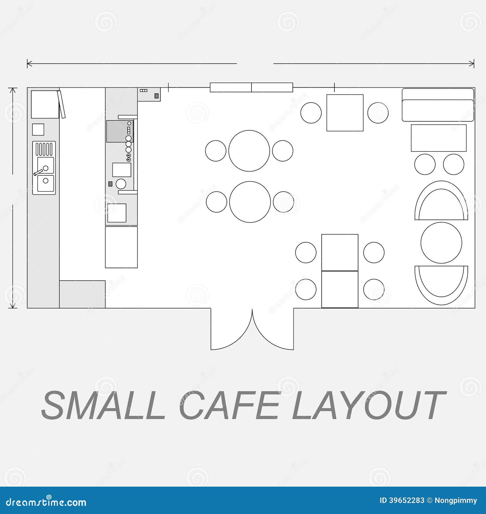 Small Cafe Layout Stock Vector  Image 39652283