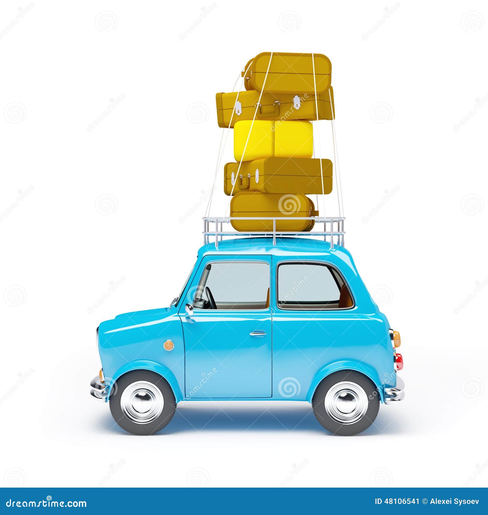 Small car adventure side stock illustration. Illustration of cartoon -  48106541