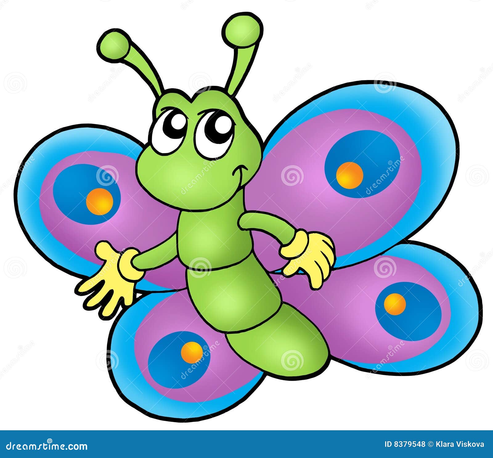 Small cartoon butterfly stock illustration. Illustration of happy - 8379548