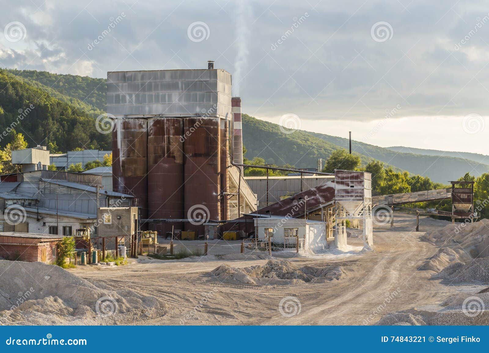 Small cement factory stock image. Image of heavy, conveyor - 74843221