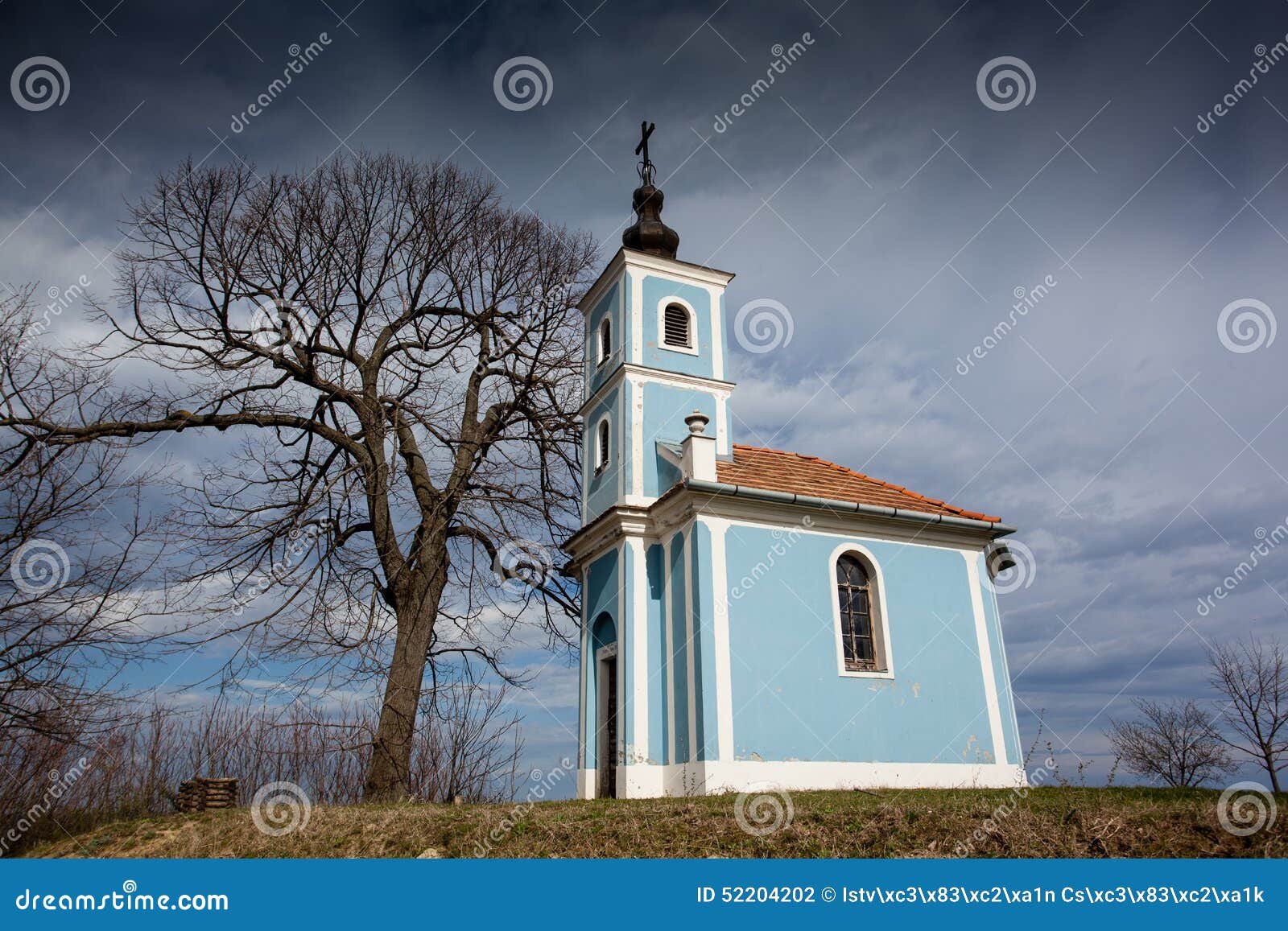 Small chapel stock photo. Image of scene, blue, architecture - 52204202