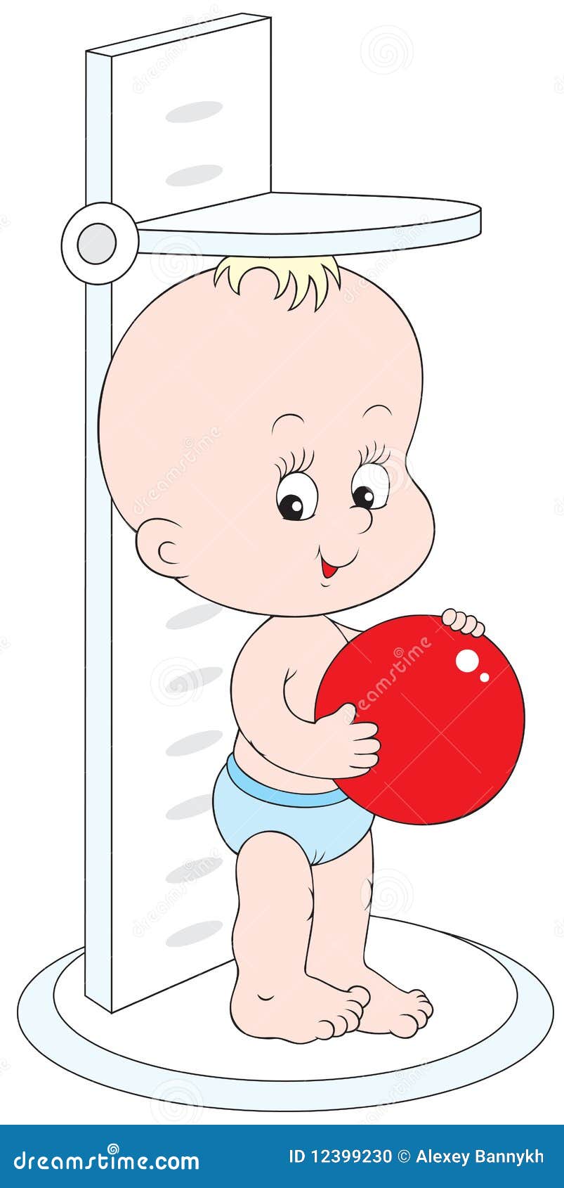 Download Small Child Measuring His Height Stock Vector ...