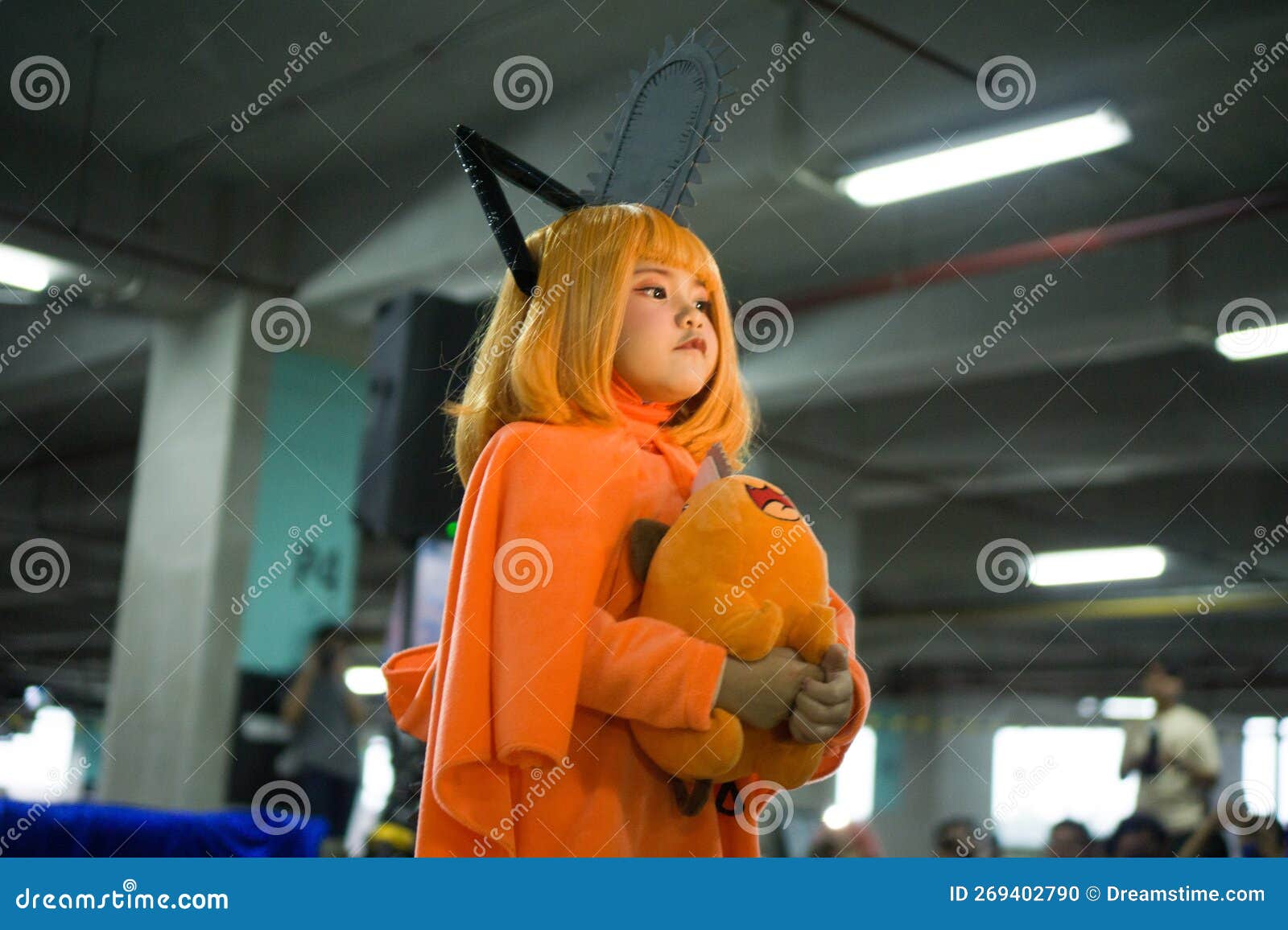 A Small Child is Playing the Character Pochita Denji from the Anime  Chainsaw Man, the Little Female Cosplayer Editorial Image - Image of  pochita, face: 269402790