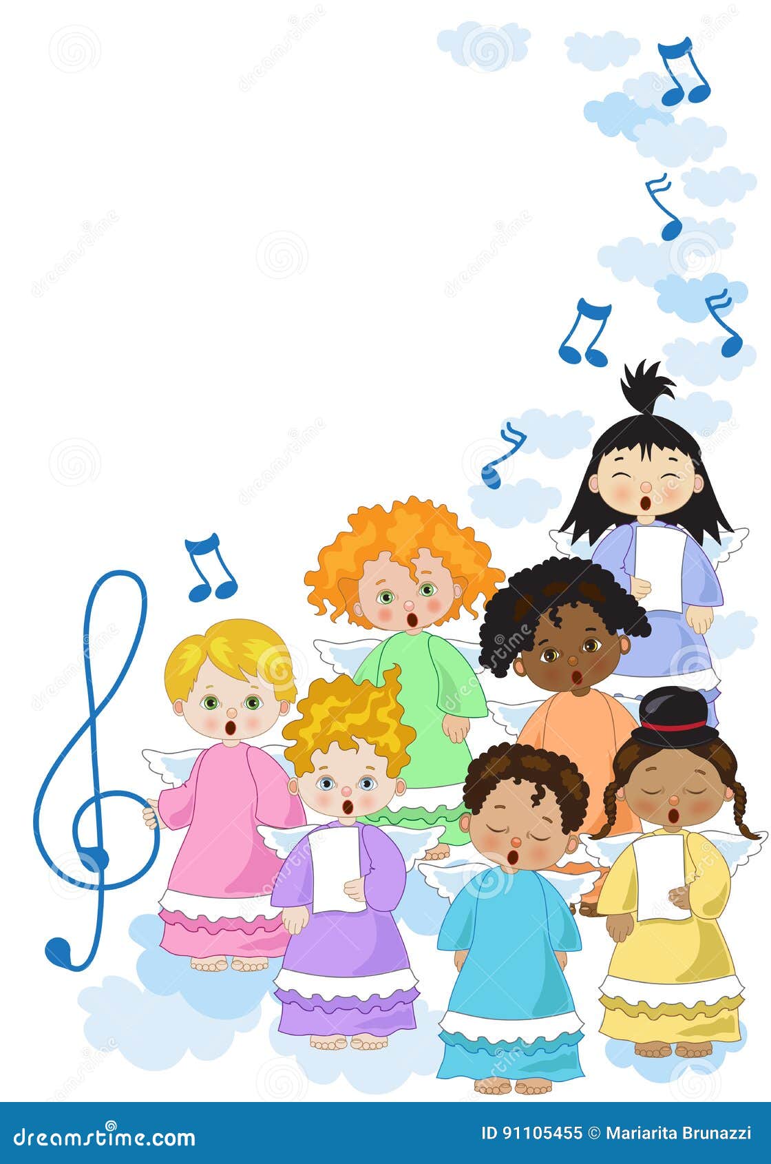 Small chorus of angels stock vector. Illustration of vector 91105455