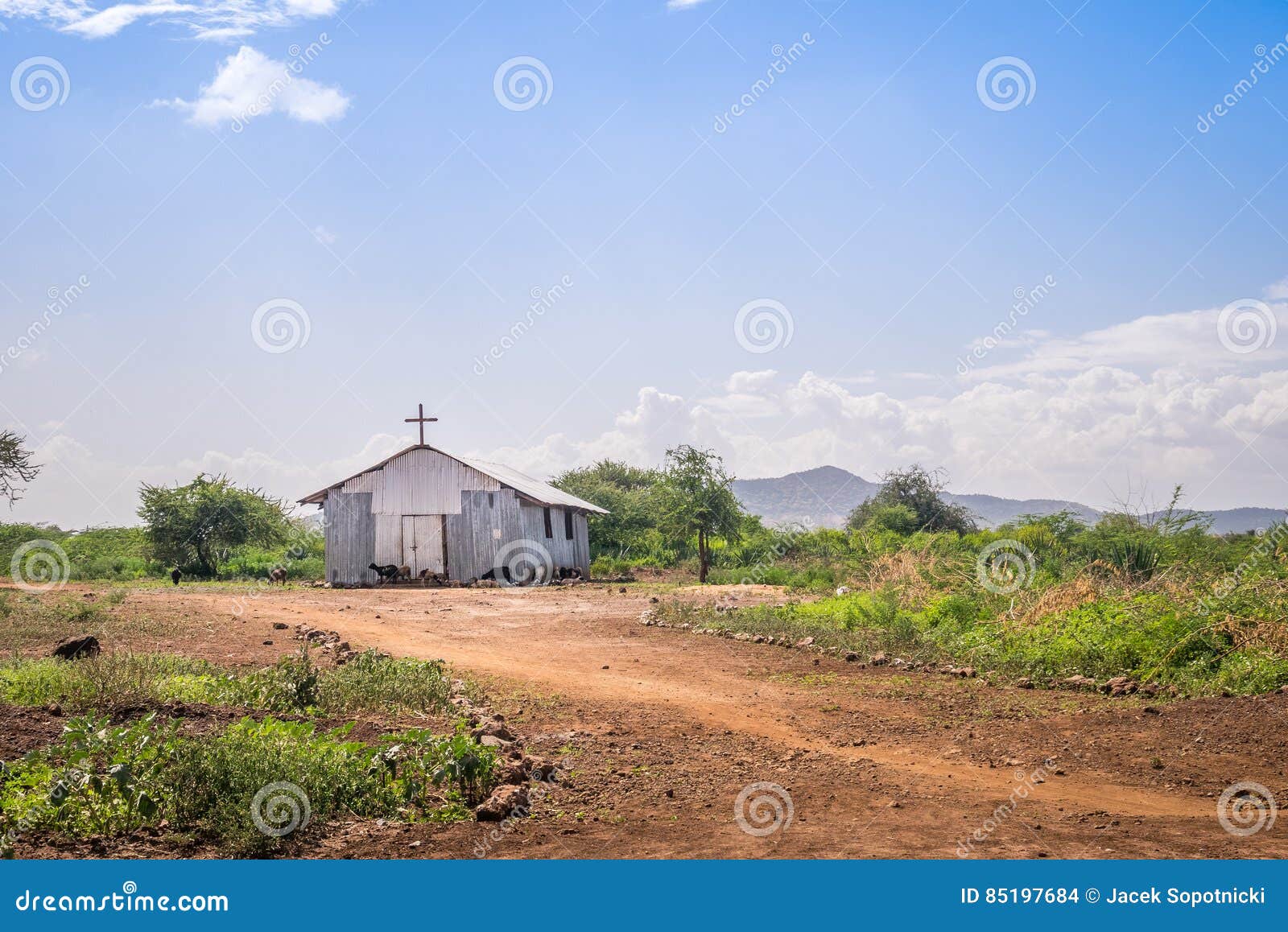 small christian church in rural african area