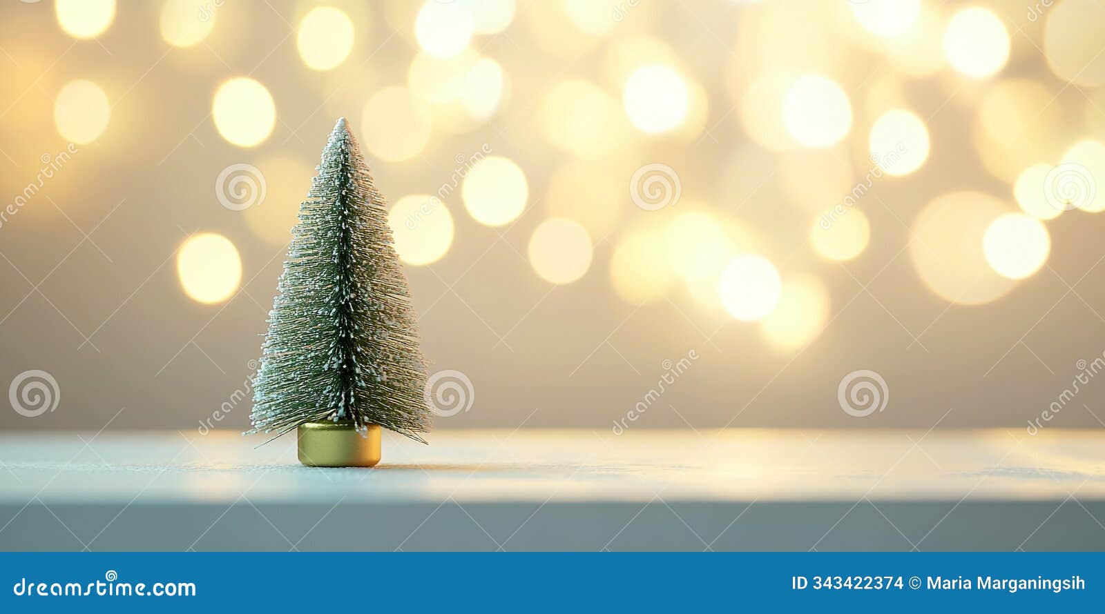 small christmas tree with soft golden bokeh lights. xmas cover backgrounds. the simplicity backdrop. ai generated.